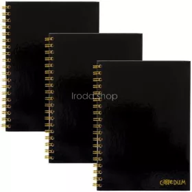   Spirálfüzet, B5, vonalas, 80 lap, FSC, PUKKA PAD "Carpe Diem", fekete