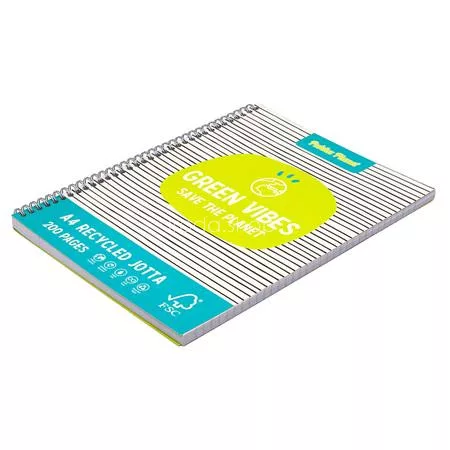 Spirálfüzet, A4+, vonalas, 100 lap, PUKKA PAD "Planet Jotta", vegyes szín