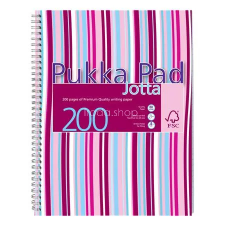 Spirálfüzet, A4+, vonalas, 100 lap, PUKKA PAD "Stripe Jotta"