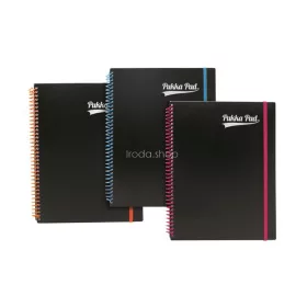   Spirálfüzet, A4+, vonalas, 100 lap, PUKKA PAD, "Neon notepad"