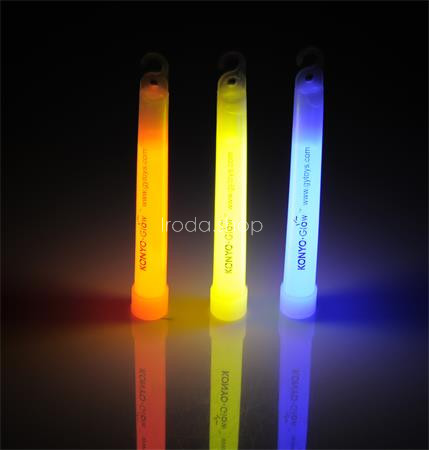 Sötétben világító rúd, 15x1,5 cm, műanyag, neon szín
