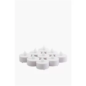 Led mécses, 10 db, fehér fényű