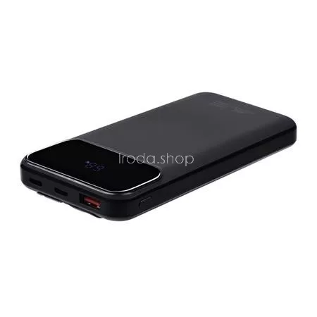 Power bank, beépített kábellel, 10.000mAh, RIVACASE "VA2211", fekete