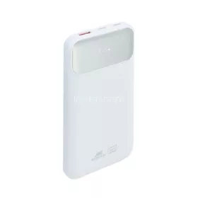   Power bank, beépített kábellel, 10.000mAh, RIVACASE "VA2211", fehér