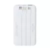 Power bank, beépített kábellel, 10.000mAh, RIVACASE "VA2211", fehér