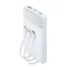 Power bank, beépített kábellel, 10.000mAh, RIVACASE "VA2211", fehér