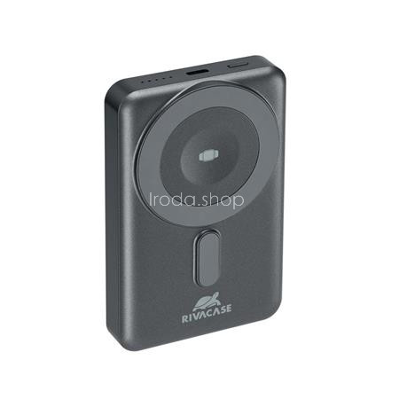 Hordozható akkumulátor, mágneses (vezeték nélküli), 10000mAh, RIVACASE "VA2608"