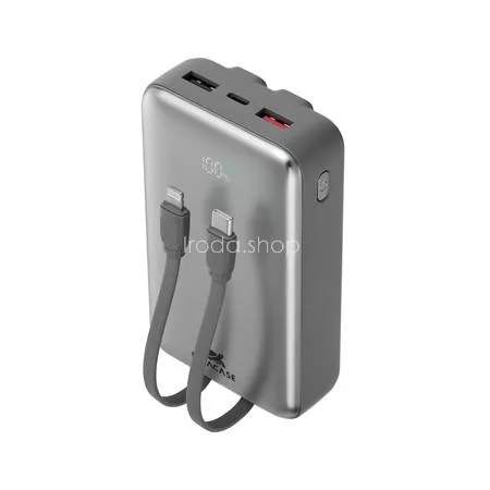 Power bank, beépített kábellel, 20.000mAh, RIVACASE "VA2612"