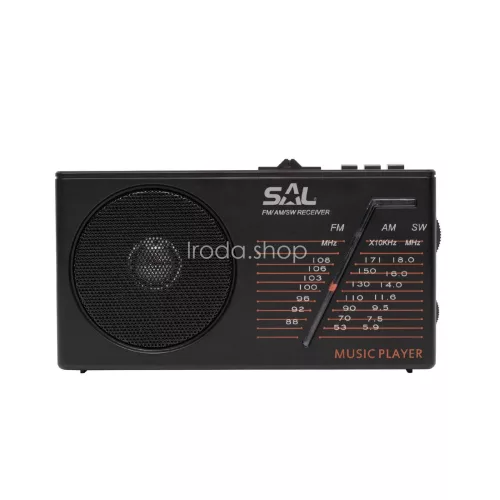 SAL RPH 1 napelemes rádió és multimédia lejátszó, hibrid töltés, 3 sávos AM-FM-SW rádió, BT/USB/microSD, ~11 óra üzemidő