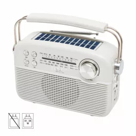   SAL RPR9 napelemes rádió multimédia lejátszóval, FM-AM-SW rádió, Bluetooth, USB és microSD csatlakozás, beépített akkumulátor