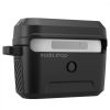 Bluetooth fülhallgató töltőtok tartó, műanyag, vezeték nélküli töltés támogatás, karabiner, Apple AirPods Pro kompatibilis, Spigen Lock Fit, fekete