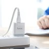 USB töltő- és adatkábel, USB Type-C, 100 cm, 2400 mA, törésgátlóval, lapos, Hoco X40 Noah, fehér