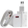 Hálózati töltő adapter, 33W, USB aljzat, USB Type-C kábellel, gyorstöltés, PD, QC, Xiaomi Charging Combo, fehér, gyári