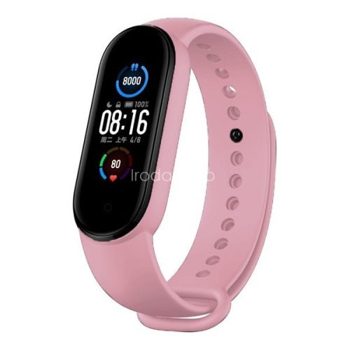 Xiaomi Mi Band 5 / Mi Band 6, szilikon pótszíj, állítható, Devia Delux Sport, rózsaszín