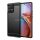 Motorola Edge 40 Pro, Szilikon tok, közepesen ütésálló, szálcsiszolt, karbon minta, fekete