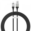 USB töltő- és adatkábel, Lightning, 100 cm, 2400 mA, törésgátlóval, gyorstöltés, Baseus Coolplay, CAKW000401, fekete