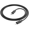 USB Type-C töltő- és adatkábel, Lightning, 100 cm, 2400mA, 20W, gyorstöltés, PD, QC, Hoco X88 Gratified, fekete