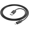 USB töltő- és adatkábel, microUSB, 100 cm, 2400 mA, gyorstöltés, PD, QC, Hoco X88 Gratified, fekete