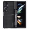Samsung Galaxy Z Fold4 5G SM-F936B, Műanyag hátlap védőtok, szilikon keret, légpárnás sarok, kitámasztó, Ceruza tartó, Nillkin Super Frosted Shield Fold, fekete