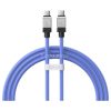 USB Type-C töltő- és adatkábel, USB Type-C, 100 cm, 100W, törésgátlóval, gyorstöltés, PD, Baseus Coolplay, CAKW000203, kék