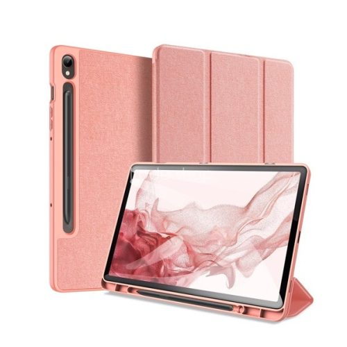 Samsung Galaxy Tab S9 11.0 SM-X710 / X716B, mappa tok, Trifold, érintőceruza tartó, Dux Ducis Domo, rózsaszín