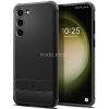 Samsung Galaxy S23 FE SM-S711, Szilikon tok, Spigen Rugged Armor, karbon minta, fekete