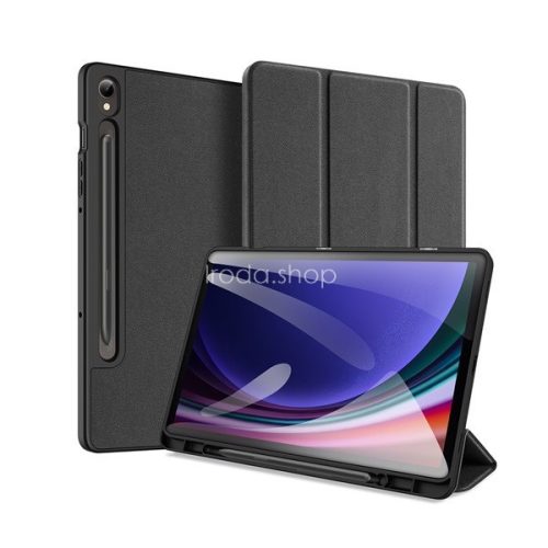 Samsung Galaxy Tab S9 FE (10.9) / Tab S10 FE (10.9) SM-X510 / X516B / X520 / X526, mappa tok, Trifold, érintőceruza tartó, Dux Ducis Domo, fekete