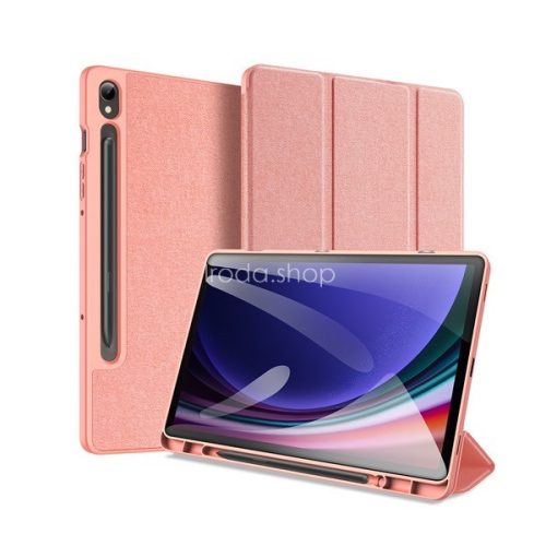 Samsung Galaxy Tab S9 FE (10.9) / Tab S10 FE (10.9) SM-X510 / X516B / X520 / X526, mappa tok, Trifold, érintőceruza tartó, Dux Ducis Domo, rózsaszín