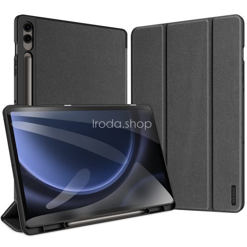 Samsung Galaxy Tab S9 FE Plus (12.4) SM-X610 / X616B, mappa tok, Trifold, érintőceruza tartó, Dux Ducis Domo, fekete