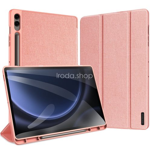 Samsung Galaxy Tab S9 FE Plus (12.4) SM-X610 / X616B, mappa tok, Trifold, érintőceruza tartó, Dux Ducis Domo, rózsaszín