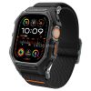Apple Watch Ultra 1-2 (49 mm), textíl pótszíj, szilikon keret, közepesen ütésálló, Spigen Lite Fite Pro, fekete