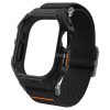 Apple Watch Ultra 1-2 (49 mm), textíl pótszíj, szilikon keret, közepesen ütésálló, Spigen Lite Fite Pro, fekete