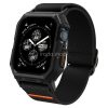 Apple Watch 4-6, SE, SE (2022) (44 mm) / Watch 7-9 (45 mm), textíl pótszíj, szilikon keret, közepesen ütésálló, Spigen Lite Fite Pro, fekete
