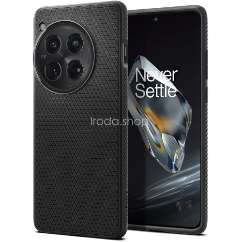 OnePlus 12, Szilikon tok, Spigen Liquid Air, háromszög minta, fekete