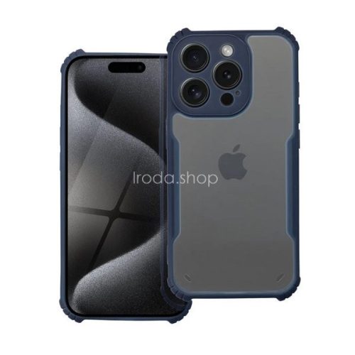 Realme 12 Pro / 12 Pro Plus, Szilikon tok, közepesen ütésálló, légpárnás sarok, akril hátlap, Anti-Drop Case, átlátszó/sötétkék