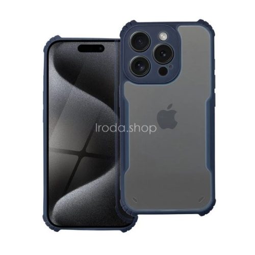 Xiaomi Redmi Note 13 4G, Szilikon tok, közepesen ütésálló, légpárnás sarok, akril hátlap, Anti-Drop Case, átlátszó/sötétkék