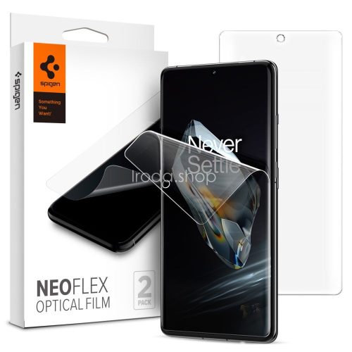 OnePlus 12, Kijelzővédő fólia (az íves részre is!), Spigen Neo Flex Optical Film, Clear Prémium, 2 db / csomag