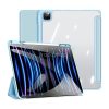 Apple iPad Pro 13 (2024), mappa tok, Smart Case, légpárnás sarok, közepesen ütésálló, érintőceruza tartó, átlátszó hátlap, Dux Ducis Toby, kék
