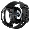 Samsung Galaxy Watch Ultra (47mm) SM-L705, Szilikon védőkeret, ütésálló, szíjjal, Spigen Rugged Armor Pro, fekete
