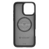 Apple iPhone 16 Pro, Szilikon tok, közepesen ütésálló, aramid szállal, Magsafe töltővel kompatibilis, karbon minta, Spigen Enzo Aramid, fekete/ezüst
