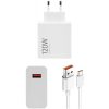 Hálózati töltő adapter, 120W, USB aljzat, USB Type-C kábellel, gyorstöltés, Xiaomi Hypercharge Combo, fehér, gyári
