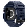 Apple Watch 10 (46 mm), Szilikon védőkeret, ütésálló, szíjjal, Spigen Rugged Armor Pro, sötétkék
