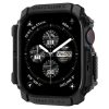 Apple Watch 10 (42 mm), Szilikon védőkeret, ütésálló, szíj nélkül, Spigen Rugged Armor, fekete