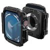 Apple Watch 10 (42 mm), Szilikon védőkeret, ütésálló, szíj nélkül, Spigen Rugged Armor, fekete