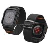 Apple Watch 10 (42 mm), textíl pótszíj, szilikon keret, közepesen ütésálló, Spigen Lite Fite Pro, fekete