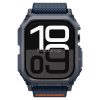 Apple Watch 10 (46 mm), textíl pótszíj, szilikon keret, közepesen ütésálló, Spigen Lite Fite Pro, sötétkék