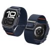 Apple Watch 10 (46 mm), textíl pótszíj, szilikon keret, közepesen ütésálló, Spigen Lite Fite Pro, sötétkék