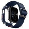 Apple Watch 10 (46 mm), textíl pótszíj, szilikon keret, közepesen ütésálló, Spigen Lite Fite Pro, sötétkék