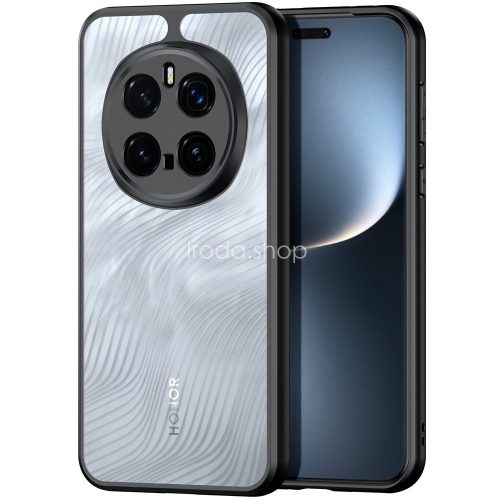 Huawei Honor Magic 7 Pro, Műanyag hátlap védőtok + szilikon keret, hullám minta, Dux Ducis Aimo, áttetsző/fekete