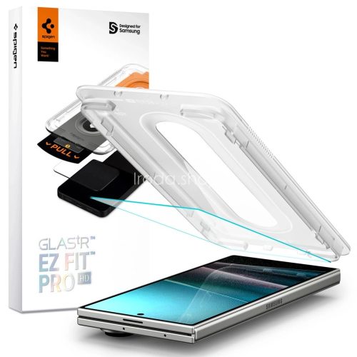 Samsung Galaxy Z Fold7 SM-F966B, Kijelzővédő fólia, ütésálló fólia (az íves részre NEM hajlik rá!), Tempered Glass (edzett üveg), Spigen Ez Fit Pro HD, Clear
